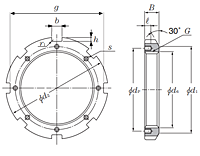 Locknut w/ Bolt Holes - Dimensions