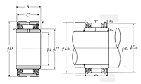 Machined-Ring Needle Roller Bearing w/ Inner Ring - NA49 Series, Double Sealed - Dimensions