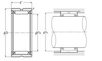 Machined-Ring Needle Roller Bearing w/o Inner Ring - RNA48, RNA49 Series - Dimensions