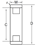 Plain Outer Ring, No Rollers - Dimensions