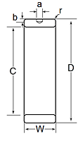 Plain Outer Ring w/ Dowel Hole, No Rollers - Dimensions