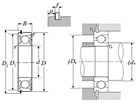 Single Row Radial Ball Bearing - Double Shielded w/ Snap Ring, Series BL3 - Dimensions