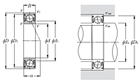 Sealed Angular Contact Ball Bearings - Dimensions