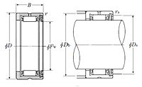 Machined-Ring Needle Roller Bearing w/o Inner Ring - RNA Series, Single Sealed - Dimensions