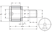 Miniature Cam Follower - KRMV..XH Type - Dimensions