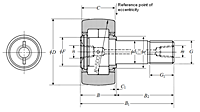 Cam Follower Stud Type Track Roller Bearing - Spherical O.D., NUKRU Type - Dimensions