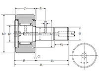 Cam Follower Stud Type Track Roller Bearing - Cylindrical O.D., KR..H Type - Dimensions