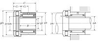 Needle Roller Bearing with Thrust Cylindrical Roller Bearing - Open Type w/ Inner Ring - Dimensions