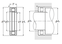 Thrust Cylindrical Roller Bearing - Type 812, 813 - Dimensions