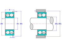 Double Row Angular Contact Ball Bearings with Snap Ring (NR)