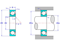 40° Flush Ground Single Row Angular Contact Ball Bearings with Machined Brass Cage