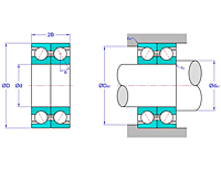 Duplex Pair Angular Contact Ball Bearings in Back to Back Arrangement (DB)