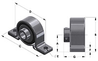 Ball Bearing, Pressed Steel Housing, Self-Aligning, Standard Type PBPS-BL - Series