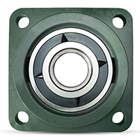 Four Bolt Square Flanged Unit, Cast Housing, Set Screw, Cast Dust Cover, Open End, UCFS Type - 2