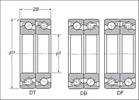 Duplex Angular Contact Thrust Ball Bearings for Ball Screws - Dimensions 