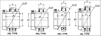 Eccentric Locking Collar Type Bearings - Spherical O.D. - Dimensions 