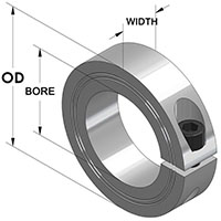 Metric One-Piece Clamping Collar