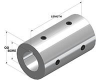 Metric Set Screw Coupling with Keyway 4-Holes