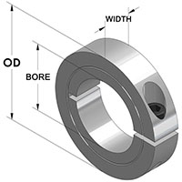 One-Piece Clamping Collar Recessed Screw