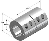 One-Piece Clamping Coupling Recessed Screw with Keyway