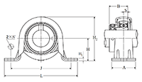 Pillow Block Unit, Eccentric Locking Collar, Pressed Steel Housing, AELRPP Type - Dimensions