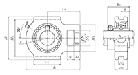 Take-Up Unit, Cast Housing, Eccentric Locking Collar, UELT Type - Dimensions