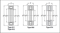 Thrust Cylindrical Roller Bearings - Dimensions 