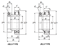 Bearing Insert w/ Eccentric Locking Collar, Narrow Inner Ring - Cylindrical O.D. - Dimensions