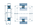 Sealed Hybrid Angular Contact Ball Bearing - Contact Angle 17°, High Precision - Dimensions