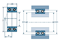 Sealed Duplex Hybrid Angular Contact Ball Bearing, High Precision - Dimensions