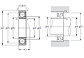 Single Angular Contact Ball Bearings for Motors and Lathes - Dimensions