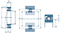 Single Angular Contact Ball Bearing, High Precision - Dimensions