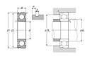 Single Row Radial Ball Bearing - Open Type, Snap Ring Groove - Dimensions