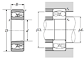 Self Aligning Ball Bearings w/ Tapered Bore - Dimensions