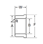 Inner Ring w/ One Rib, No Rollers - Dimensions