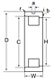 Outer Ring w/ One Rib & Dowel Hole, No Rollers - Dimensions