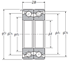 Duplex Angular Contact Thrust Ball Bearing for Ball Screws - Back to Back Arrangement, Open Type, One Row Bears Axial Load - Dimensions