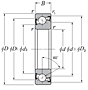 Single Angular Contact Thrust Ball Bearing for Ball Screws - Double Sealed - Dimensions