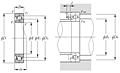 Eco-Friendly Angular Contact Ball Bearing - HSL Ultage Type - Dimensions