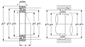 Single Row High-Speed Angular Contact Ball Bearings - HSE Ultage Type - Dimensions