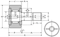 Cam Follower Stud Type Track Roller Bearing - Cylindrical O.D., CR Type - Dimensions