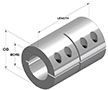 One-Piece Clamping Coupling Recessed Screw