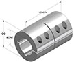 One-Piece Clamping Coupling Recessed Screw with Keyway