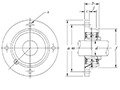 Sealed Spherical Flange Blocks, SFCW Type - Dimensions