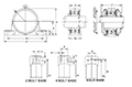 Sealed Spherical Pillow Blocks, Ductile End Cover, Open End, SPAW/SPW Type - Dimensions