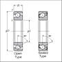 Single Angular Contact Thrust Ball Bearings for Ball Screws - Dimensions 