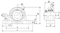 Ultra-Class Pillow Block Unit with Eccentric Locking Collar, High Base, UELP Type - Dimensions